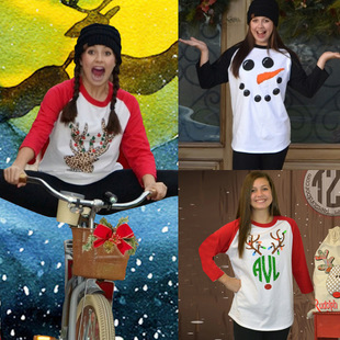 2025 autumn and winter new Christmas clothing casual long-sleeved bottoming shirt women's t-shirt