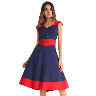 2025 spring and summer new brand dress foreign trade v-neck sleeveless waist swing skirt