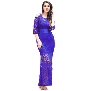2025 lace dress bow tie waist with fishtail skirt