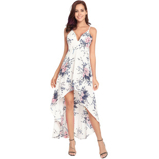 2025 hot bohemian holiday dress print sling dress maxi dress