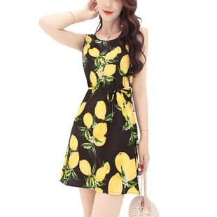 2025 new rose print vest dress