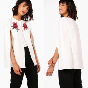 2025 autumn new embroidered cloak top women's shawl coat